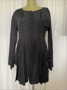 Black Long Sleeve Tunic  with Button Front by Caty Lesca  size M